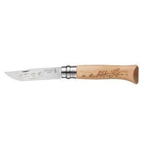 Opinel İnox Kayın Saplı  8 No İşlemeli Çakı (001790)
